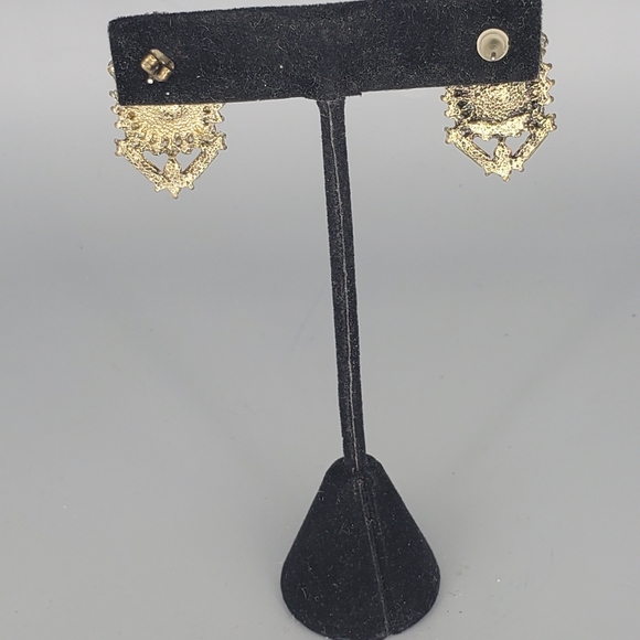 Milky White Studded Earrings and Religious Catholic Saint Bracelet Set - Picture 8 of 9